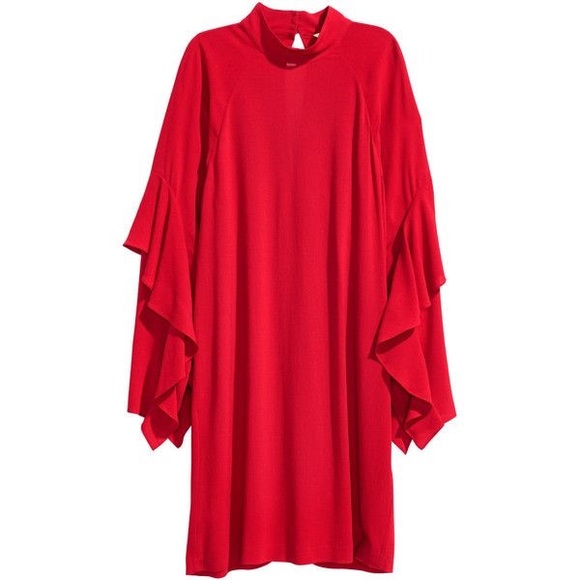 H&M Ruffle Sleeve red Dress - Picture 2 of 8